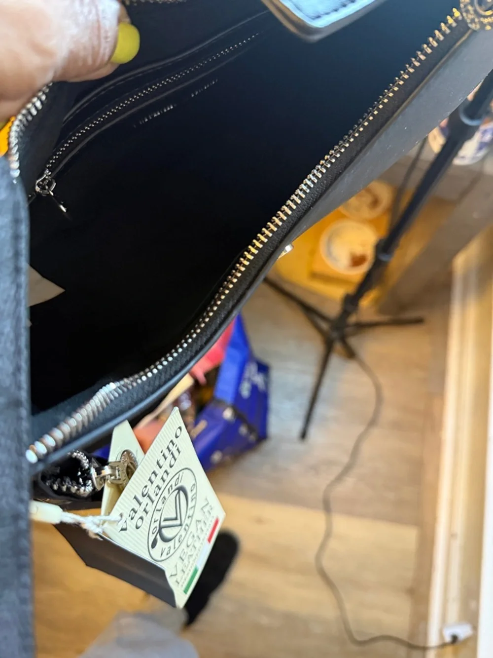 Valentin orlandi Black Crescent Shoulder Bag with Removable Pouch - Picture 8 of 11
